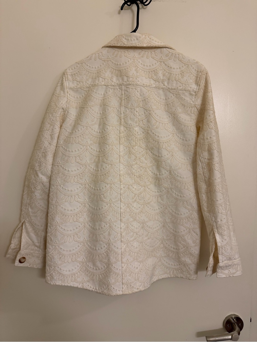 Sézane Cream Embroidered Will Jacket / Chore Coat - Picture 3 of 4